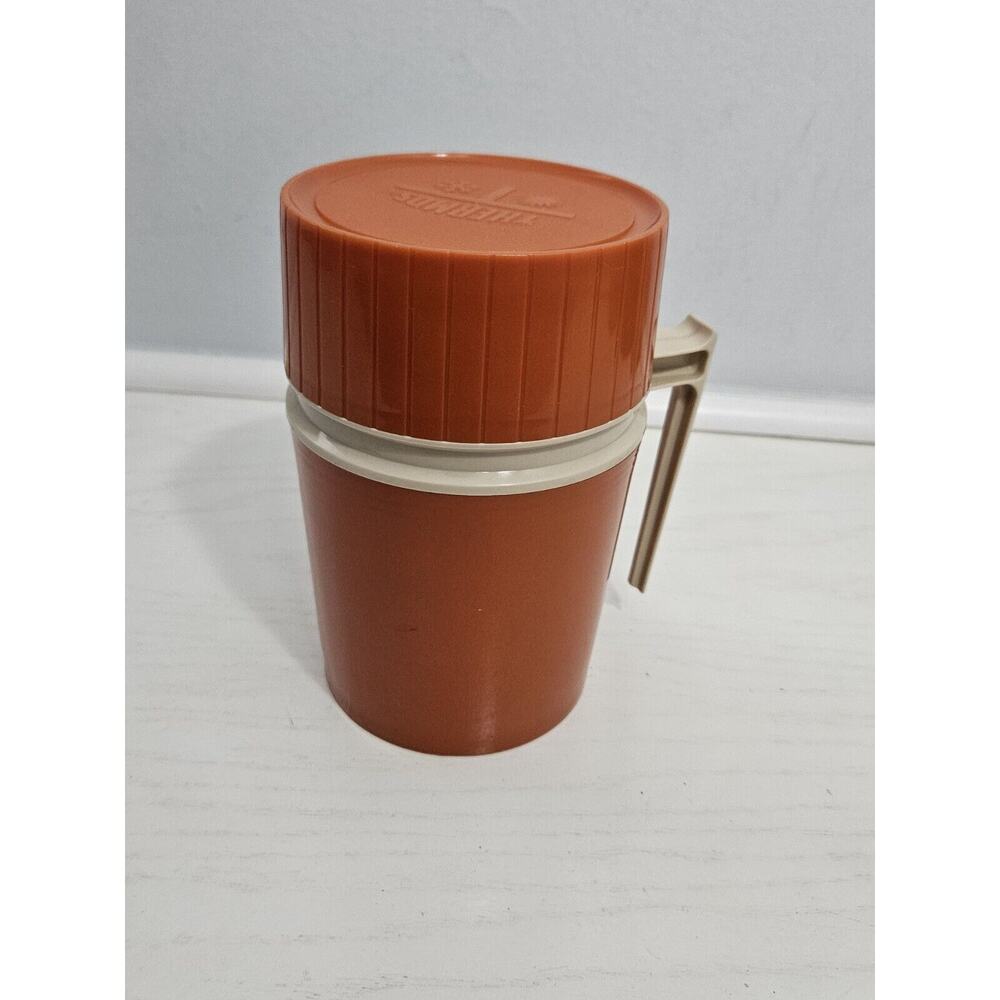 Vintage Thermos 10oz Orange‎ Cup Retro 1970 7002 Insulated King Seeley